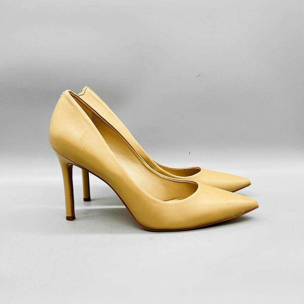 Sam Edelman Shoes Womens 11 Beige Leather Pointed Toe Stiletto Heel Dress Pumps